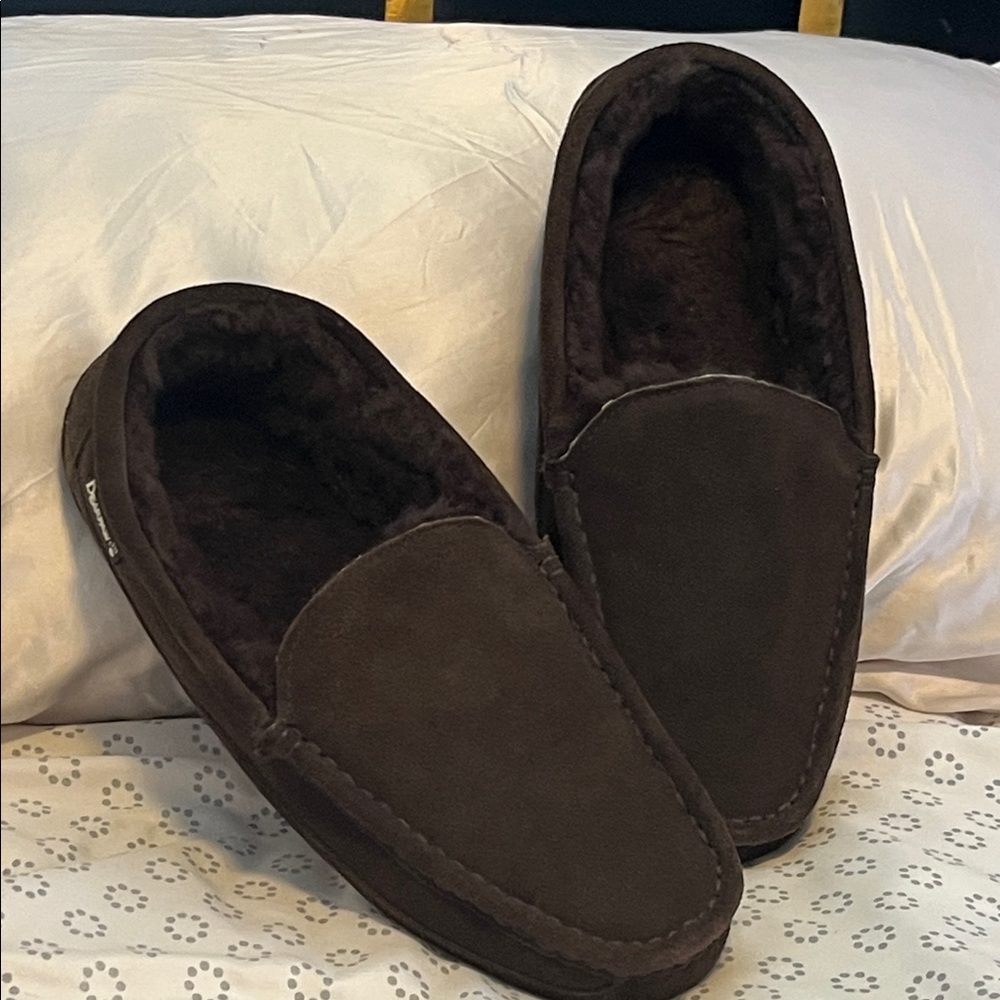 BearPaw Dark Brown Suede Slippers